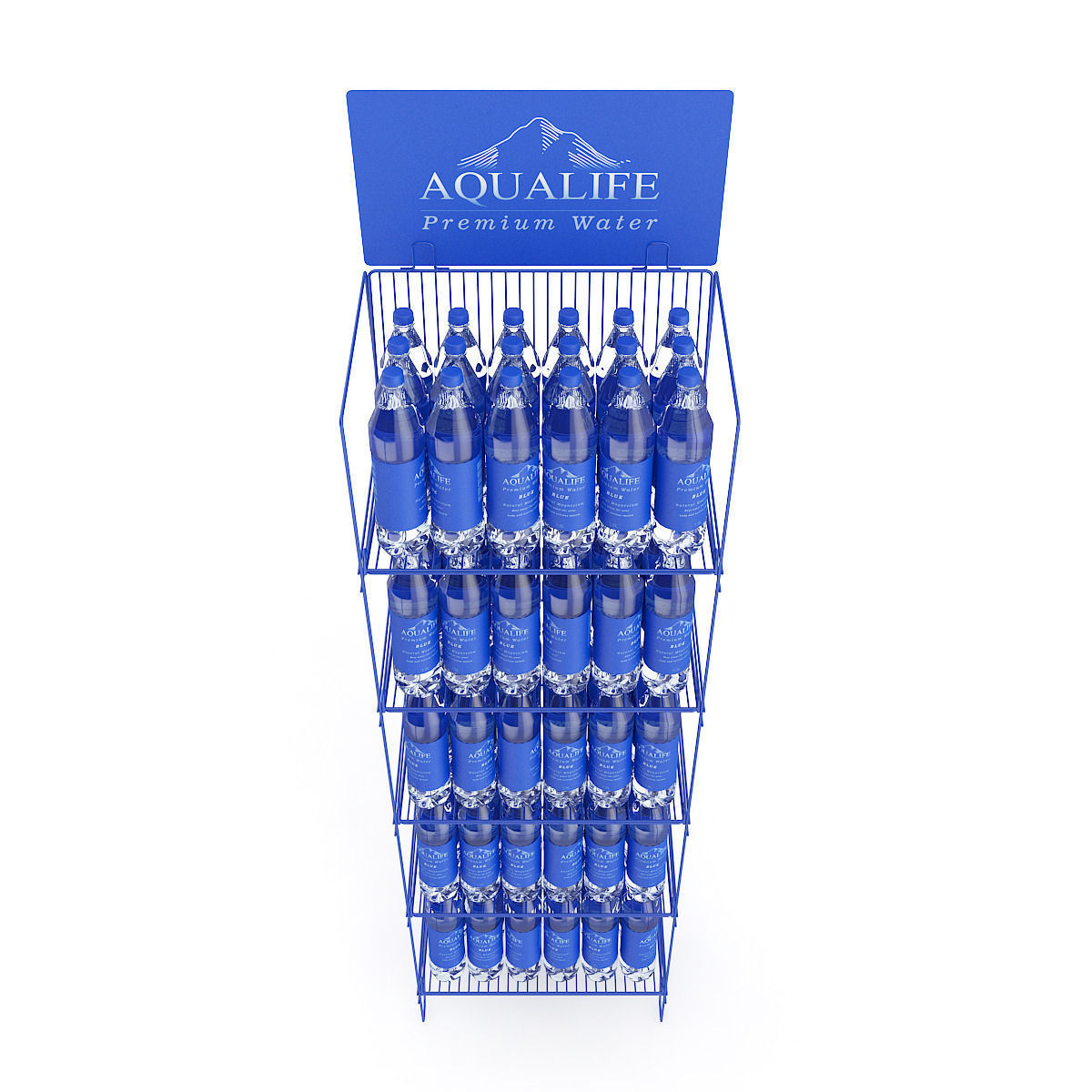 Rack with Water Bottles 3D model_2