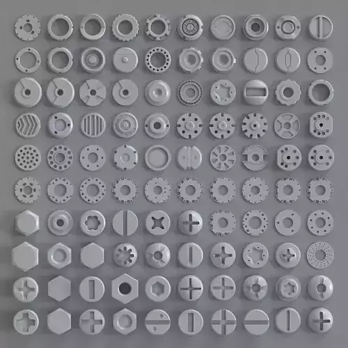 Hard Surface Kitbash Part 01 - Subdiv Ready Free 3D model
