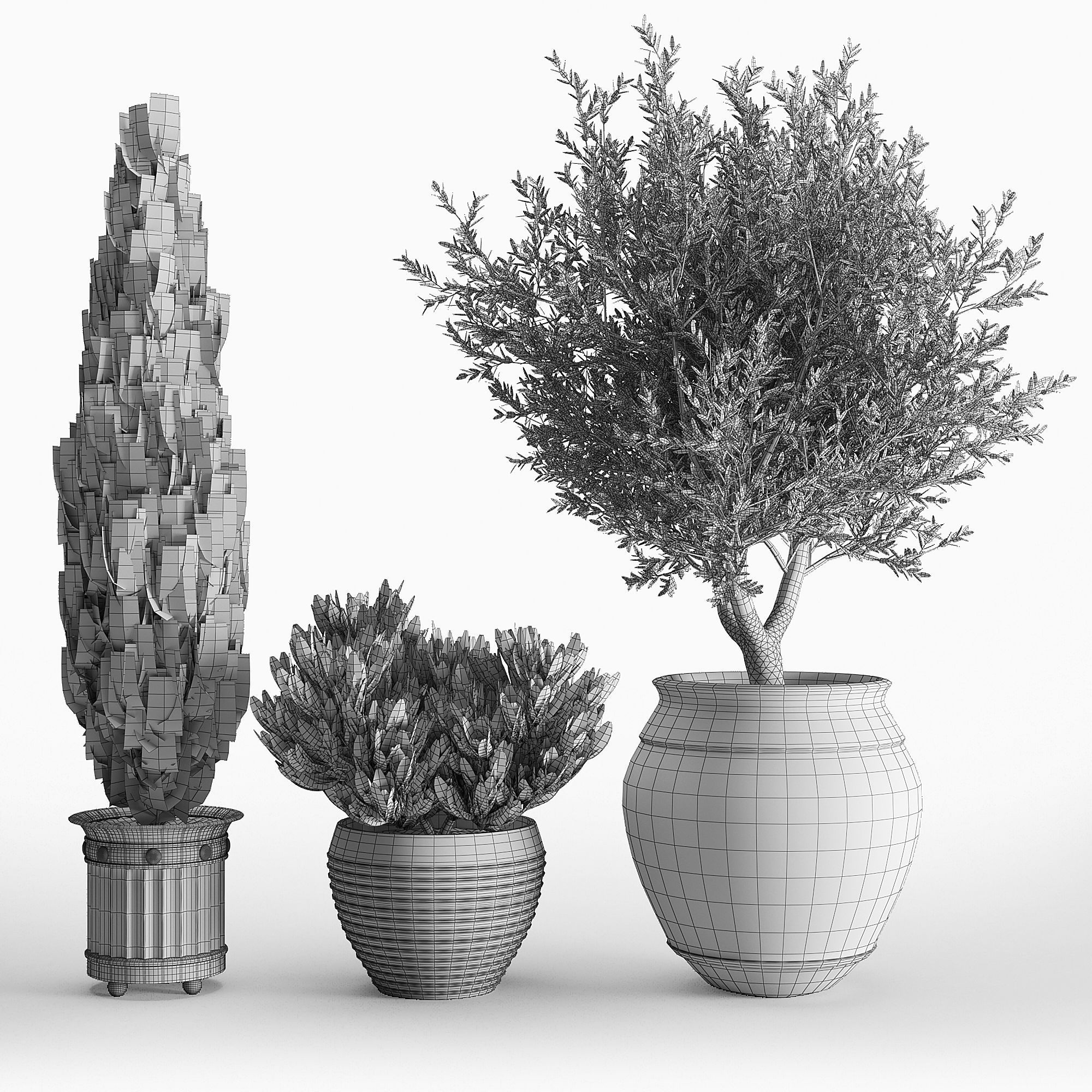 prescott planter set 3D model_4