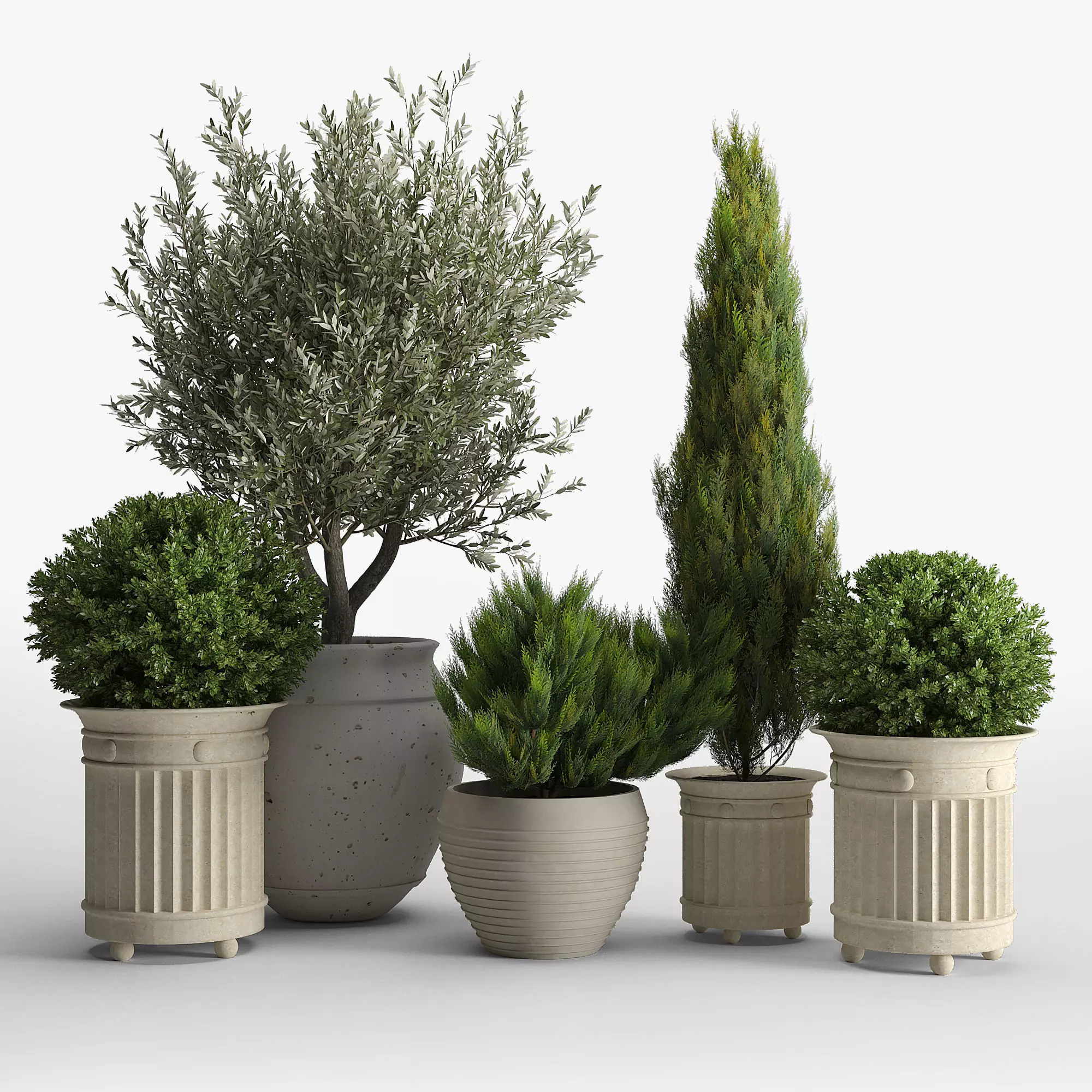prescott planter set 3D model_0