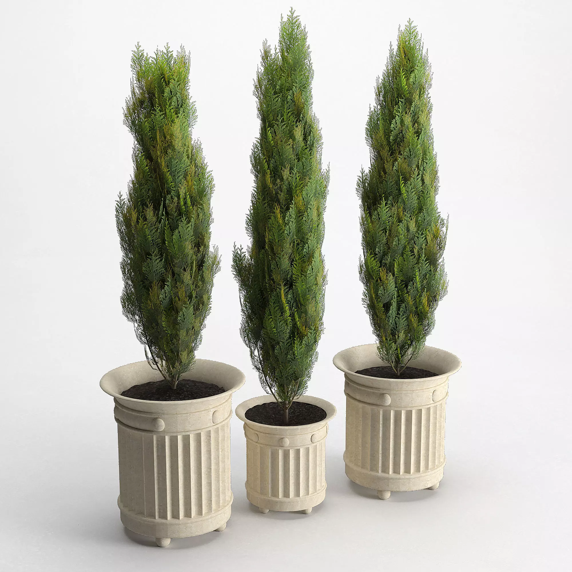 prescott planter white cedar 3D model