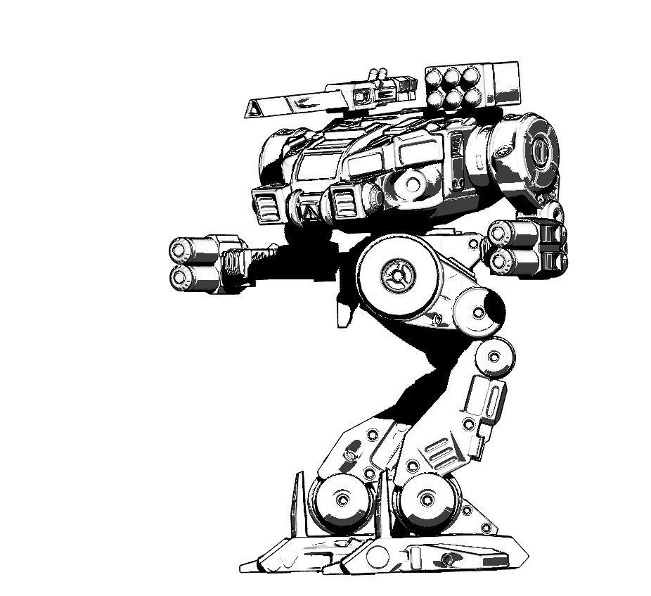 Mech- Darkest Goat with free pilot and interchangeable weapons 3D print model_10