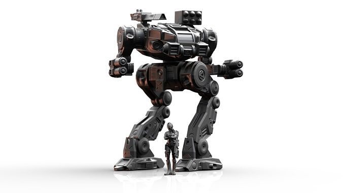 Mech- Darkest Goat with free pilot and interchangeable weapons 3D print model