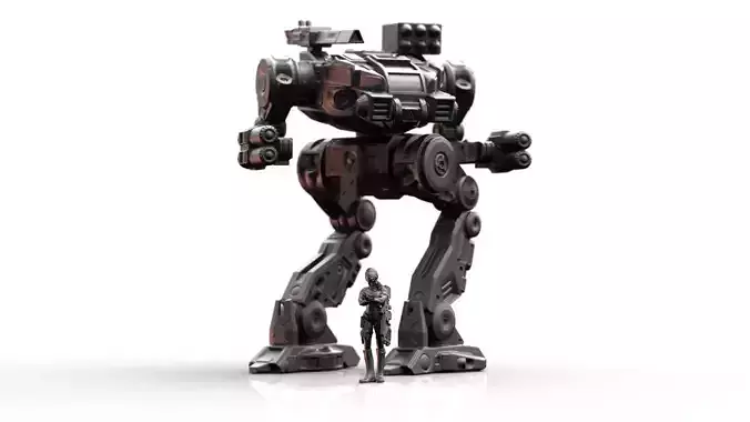 Mech- Darkest Goat with free pilot and interchangeable weapons 3D print model