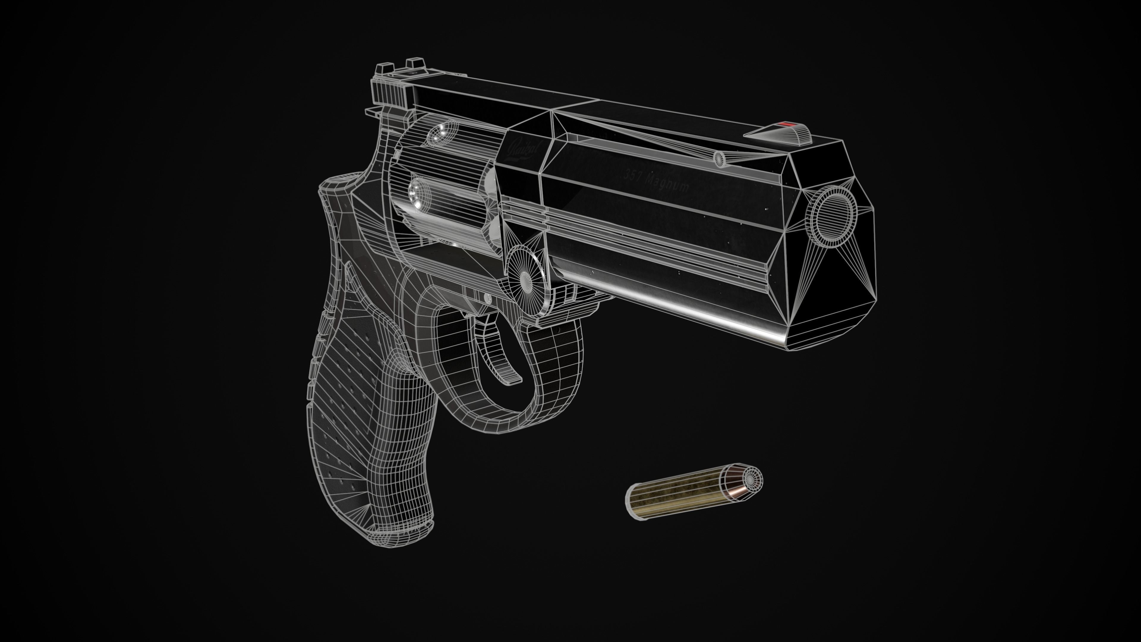 MP-412 REX Game-ready Low-poly 3D model_13