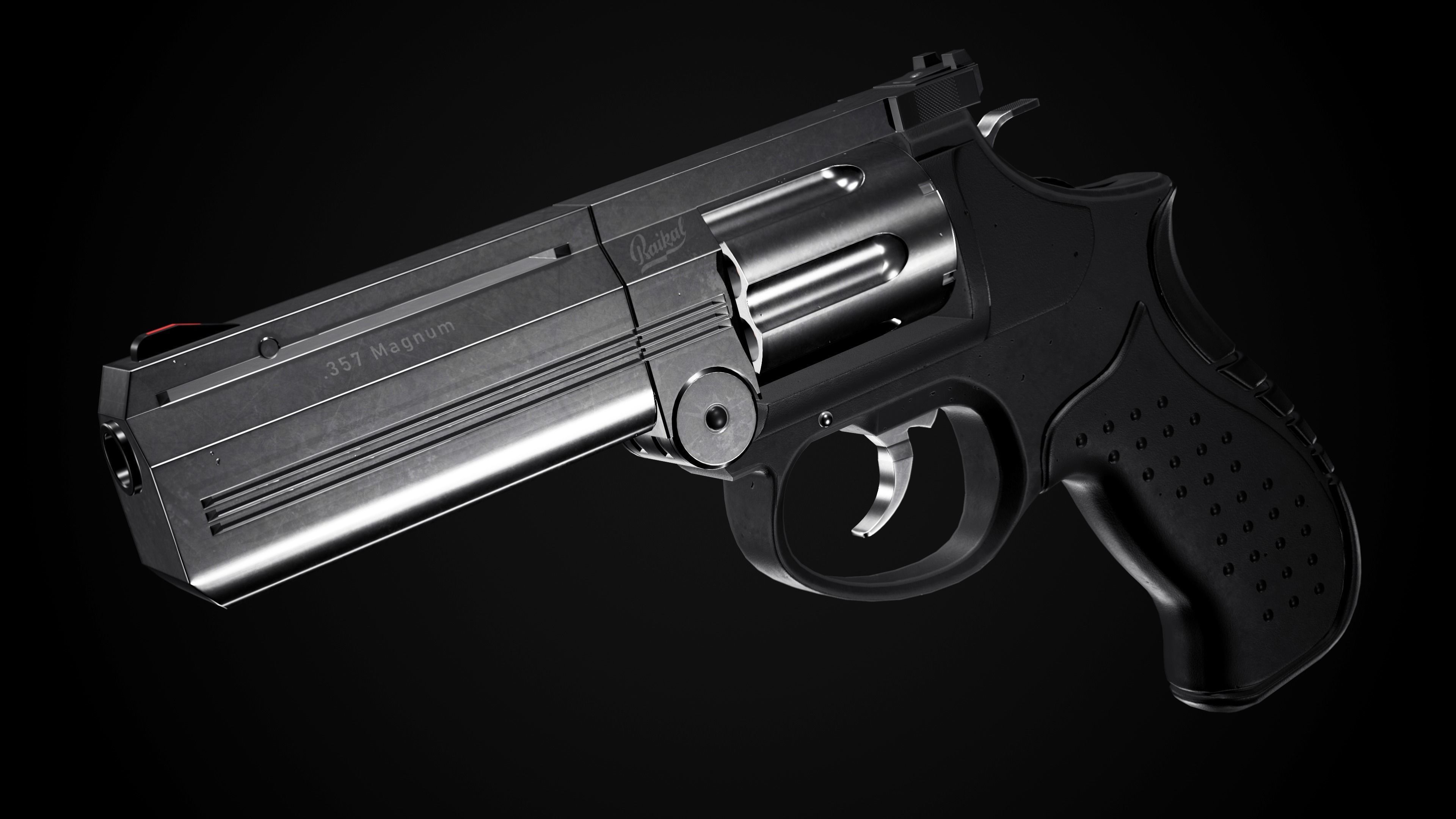 MP-412 REX Game-ready Low-poly 3D model_6