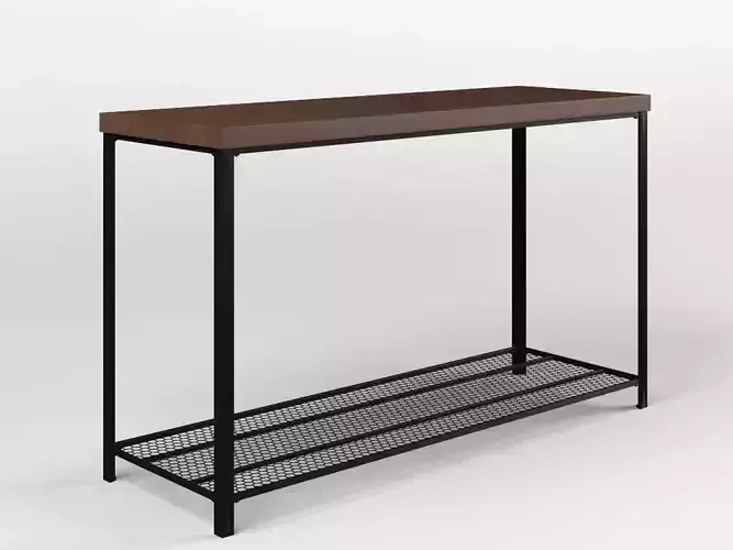 TABLE side with metal frame and wooden top