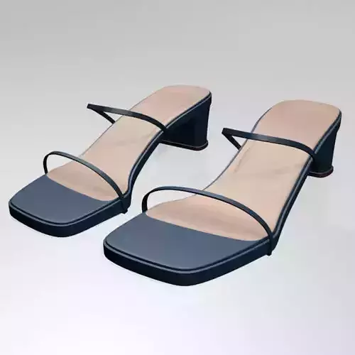 Low-Heel Square-Toe Sandals 01