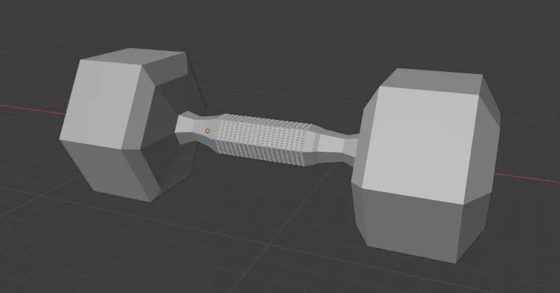 Low Poly Dumbell dumbbell Low-poly 3D model_0