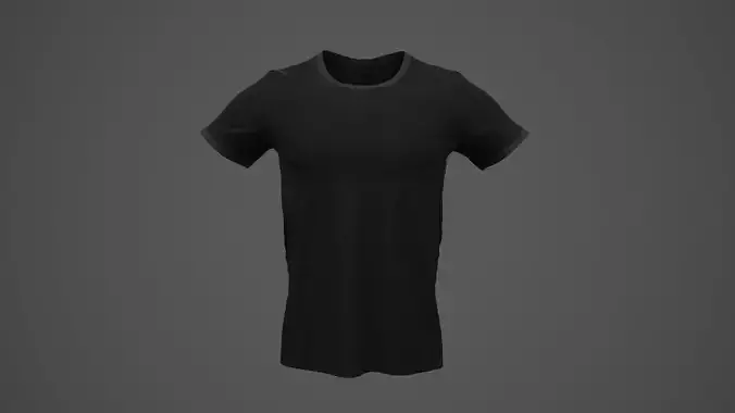 T-Shirt Male PBR Game-ready Black Color