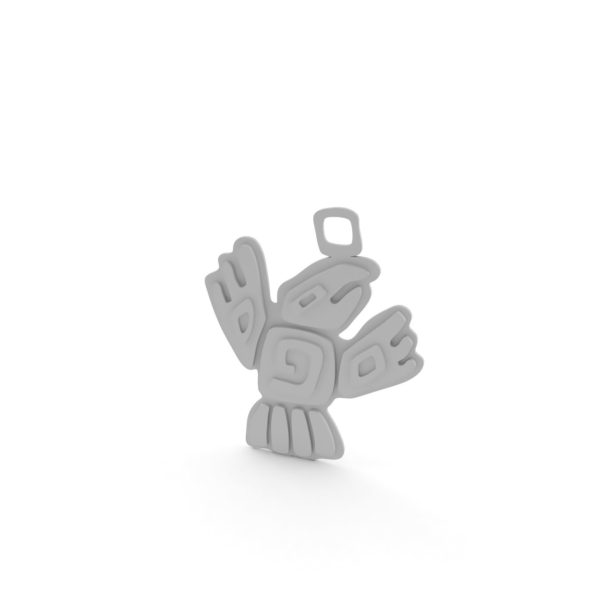 Native American pendant 02  Bird 3D print model_13