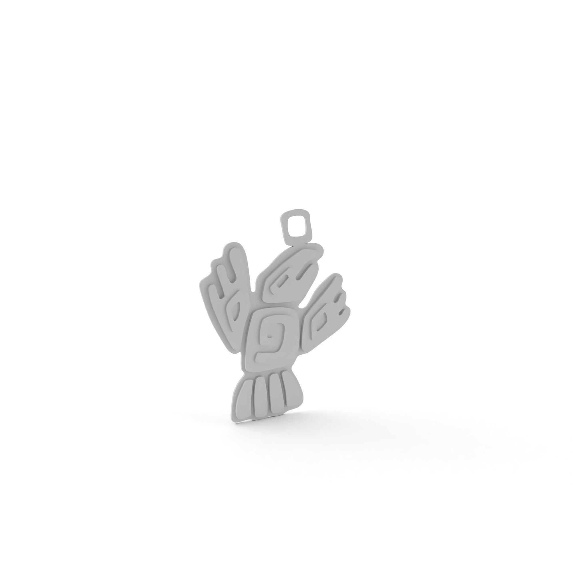 Native American pendant 02  Bird 3D print model_15