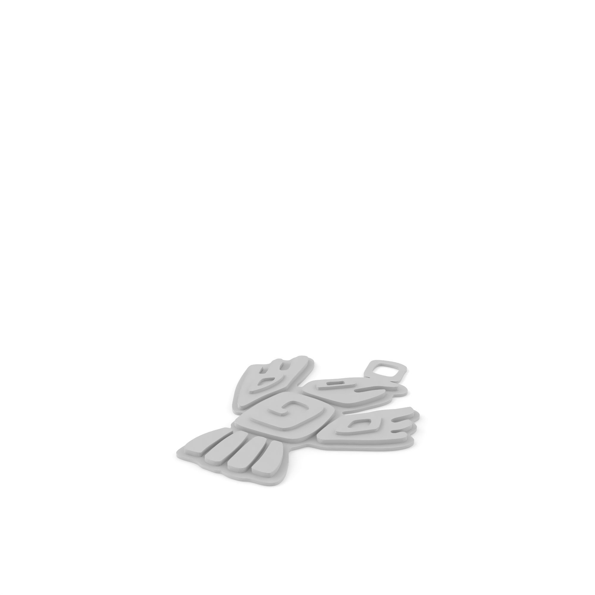 Native American pendant 02  Bird 3D print model_19