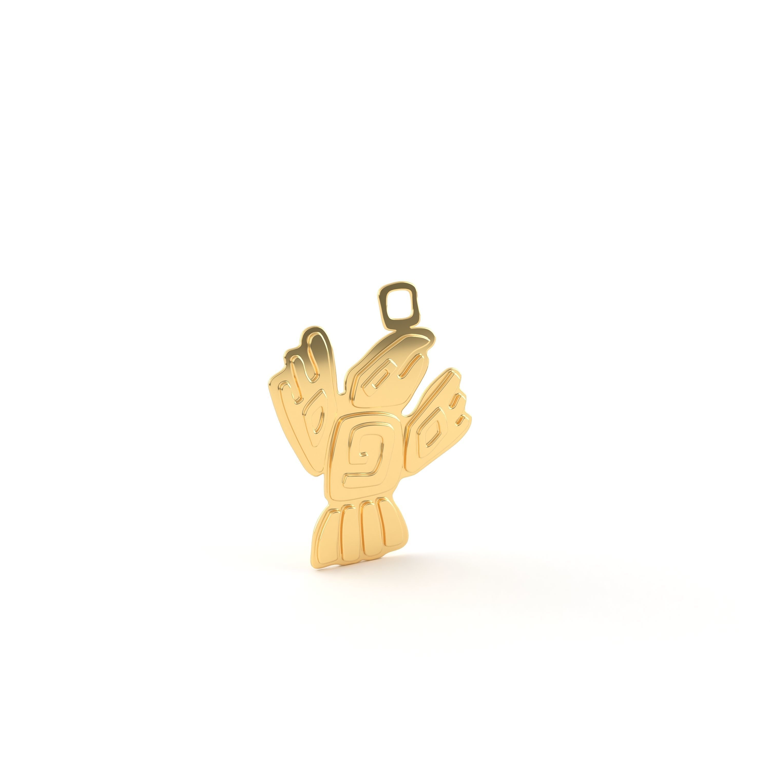 Native American pendant 02  Bird 3D print model_5