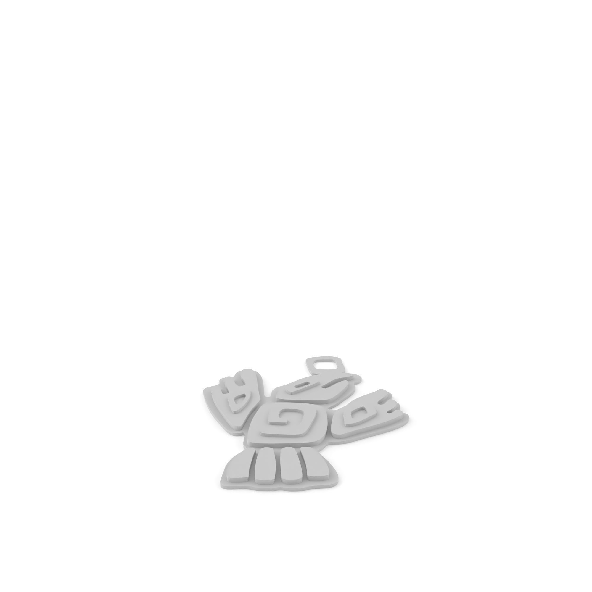 Native American pendant 02  Bird 3D print model_17