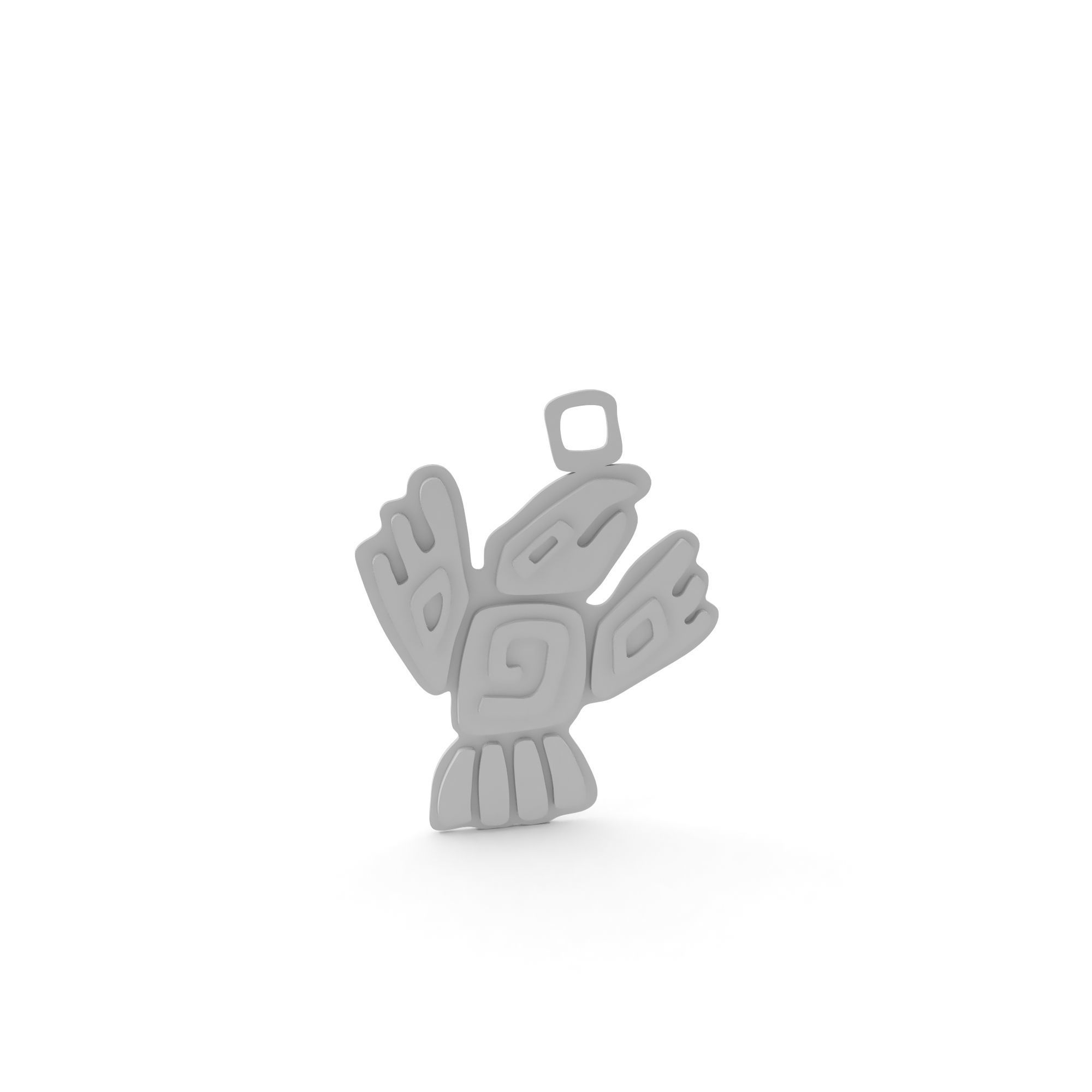 Native American pendant 02  Bird 3D print model_11