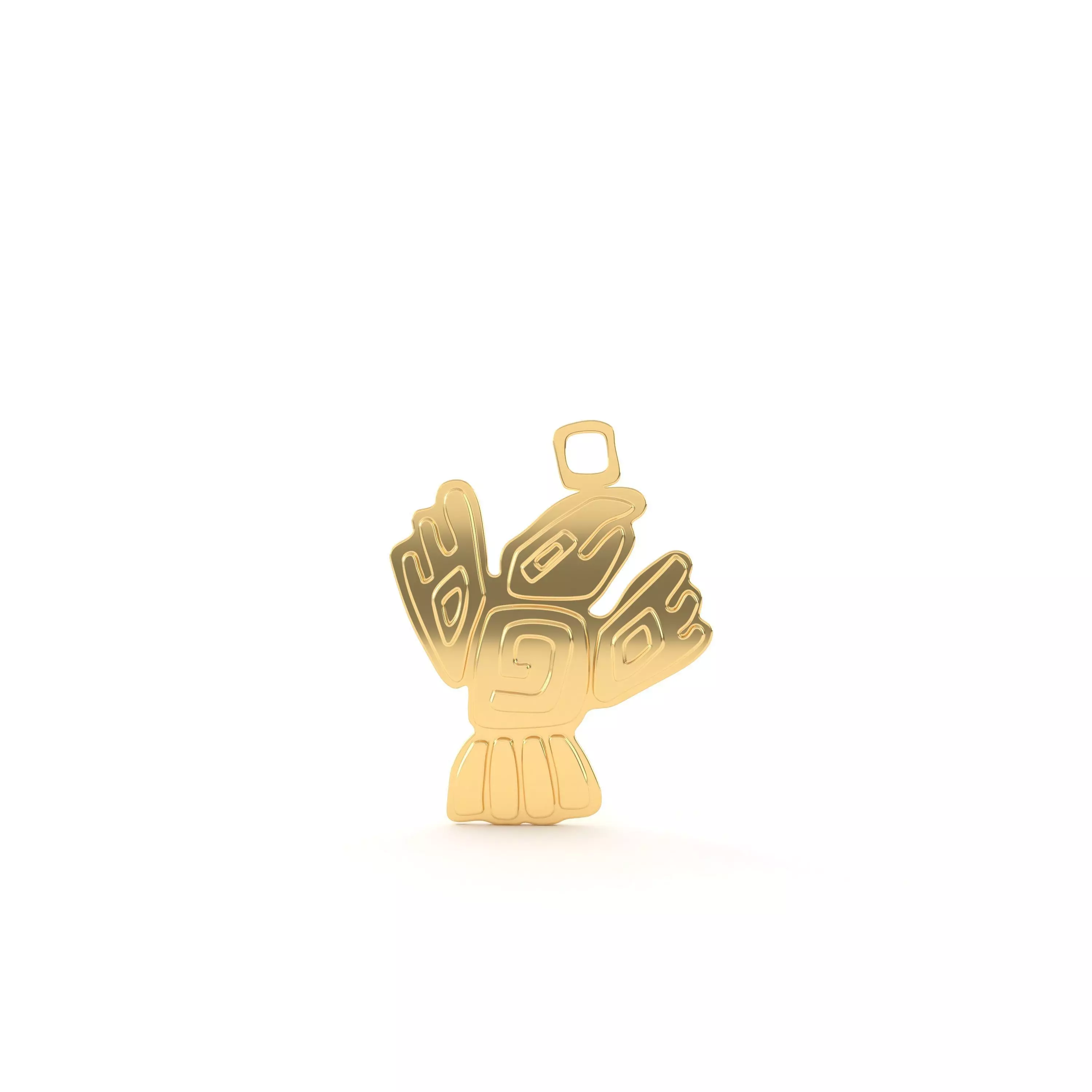 Native American pendant 02  Bird 3D print model_0