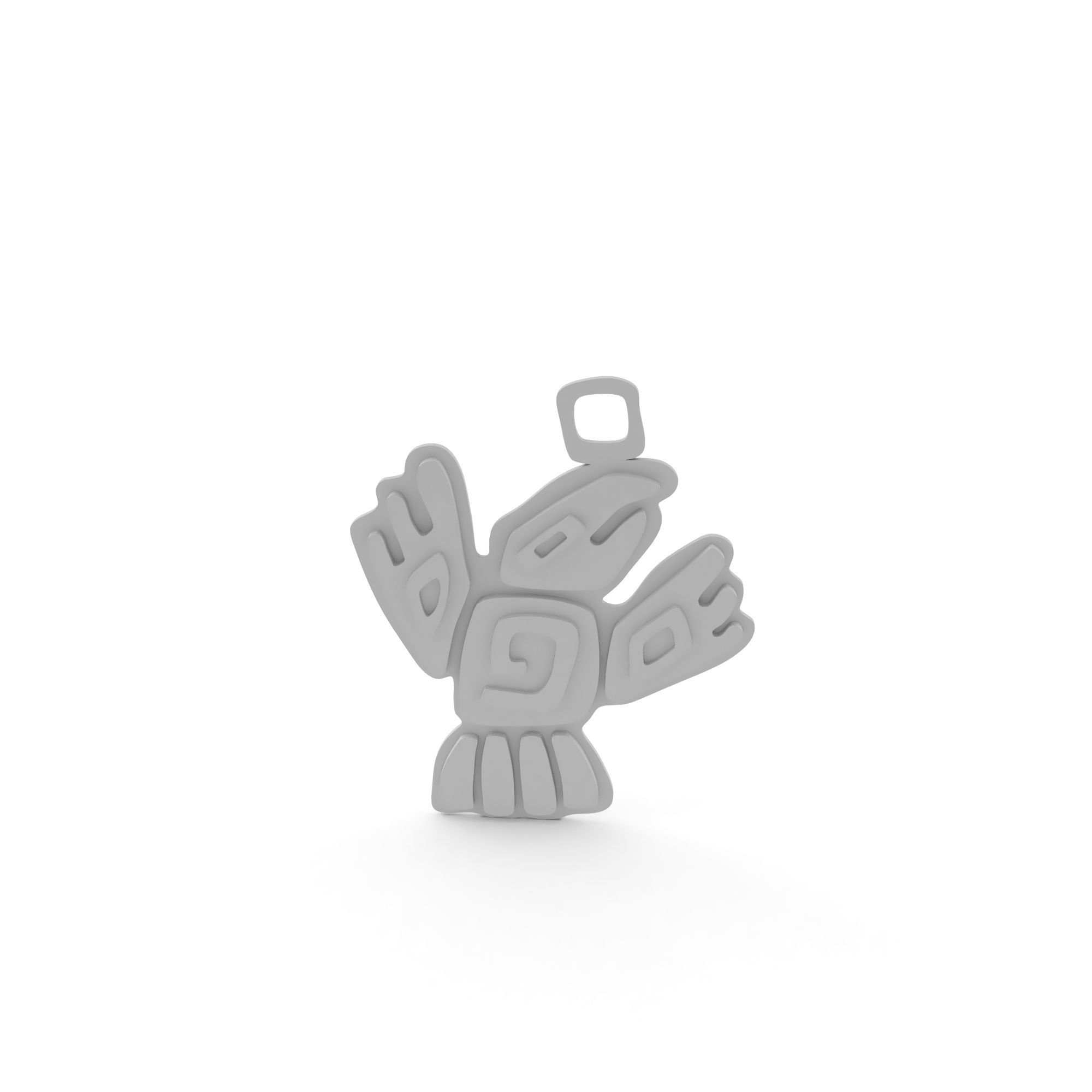 Native American pendant 02  Bird 3D print model_12