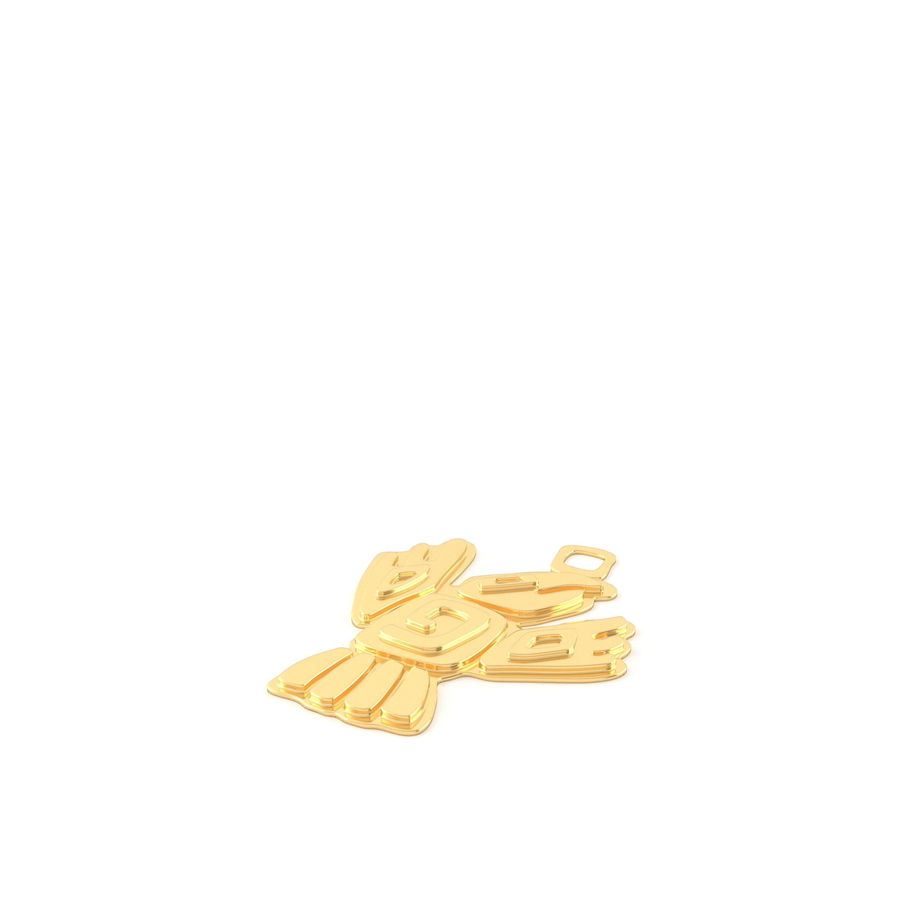 Native American pendant 02  Bird 3D print model_9