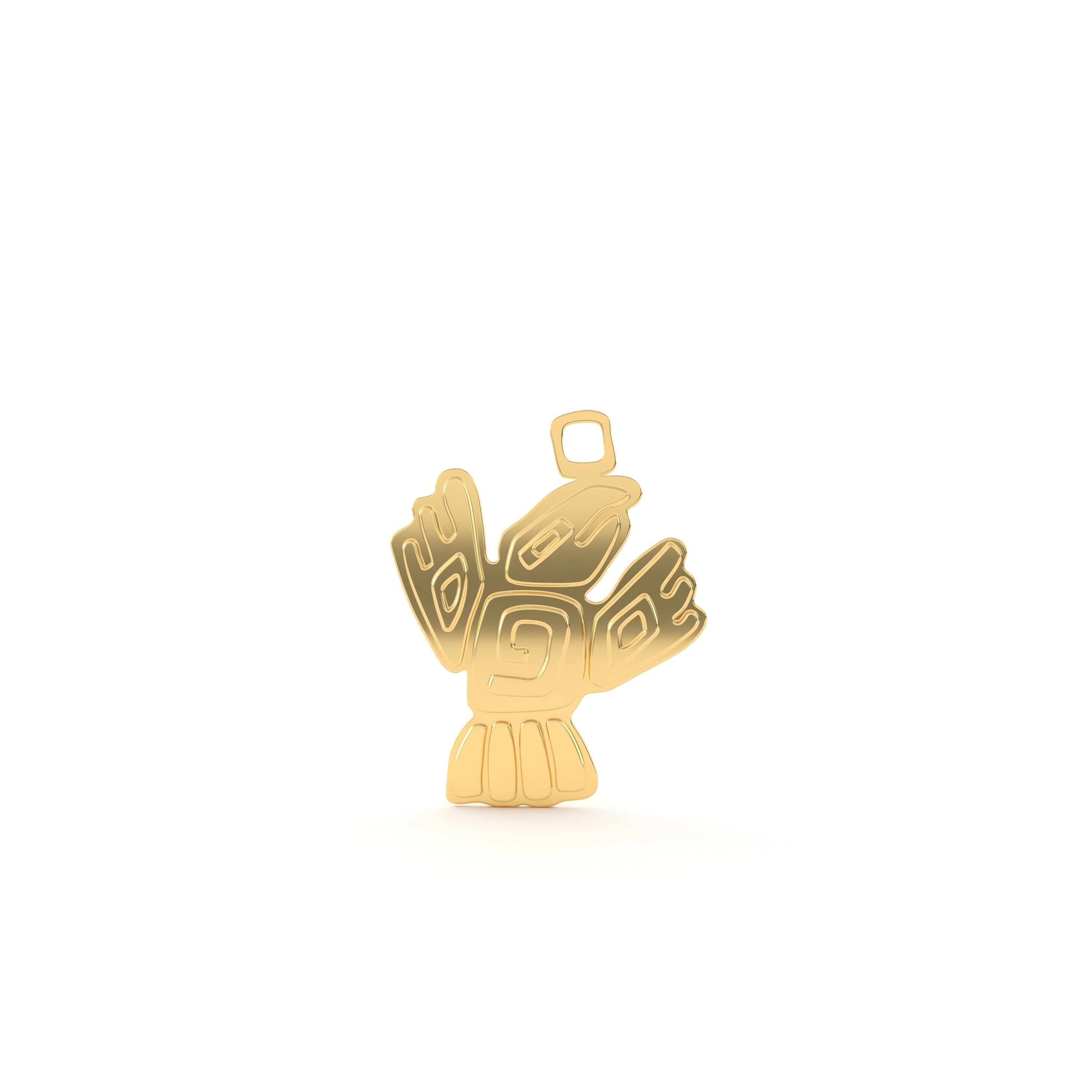 Native American pendant 02  Bird 3D print model_4
