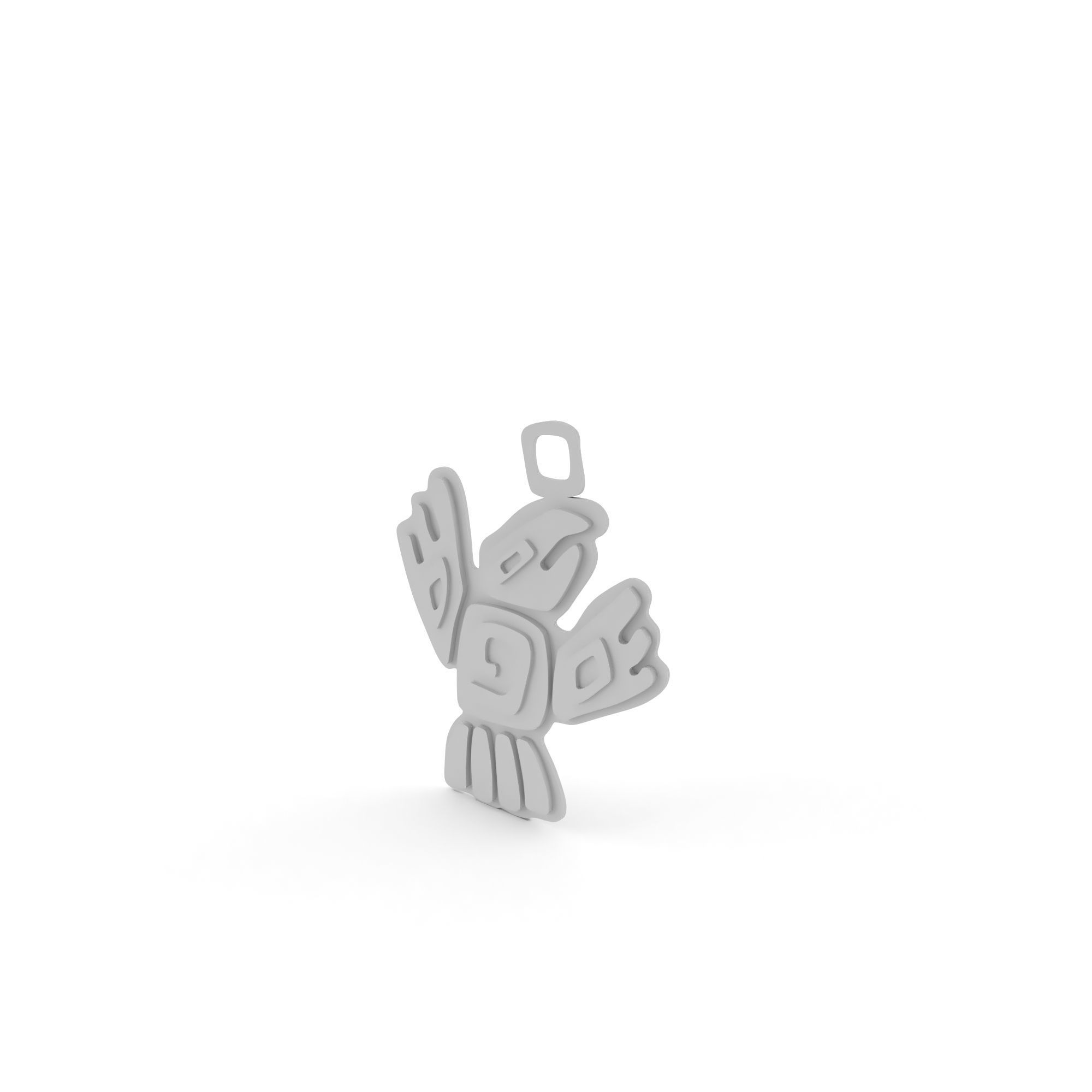 Native American pendant 02  Bird 3D print model_16