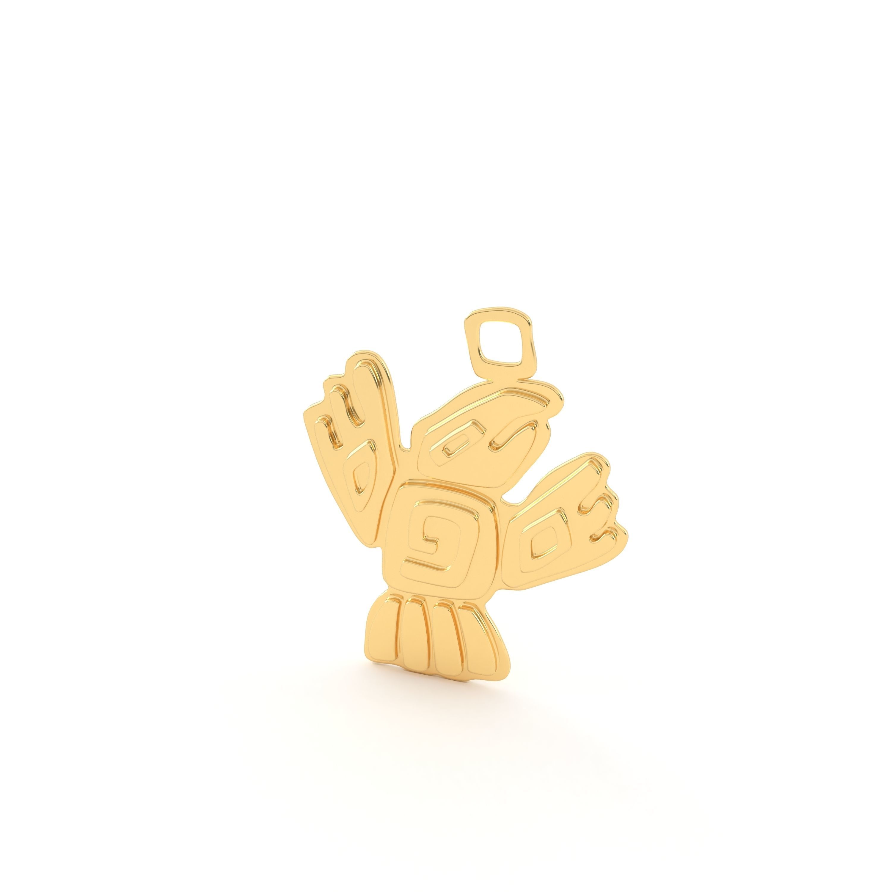 Native American pendant 02  Bird 3D print model_3