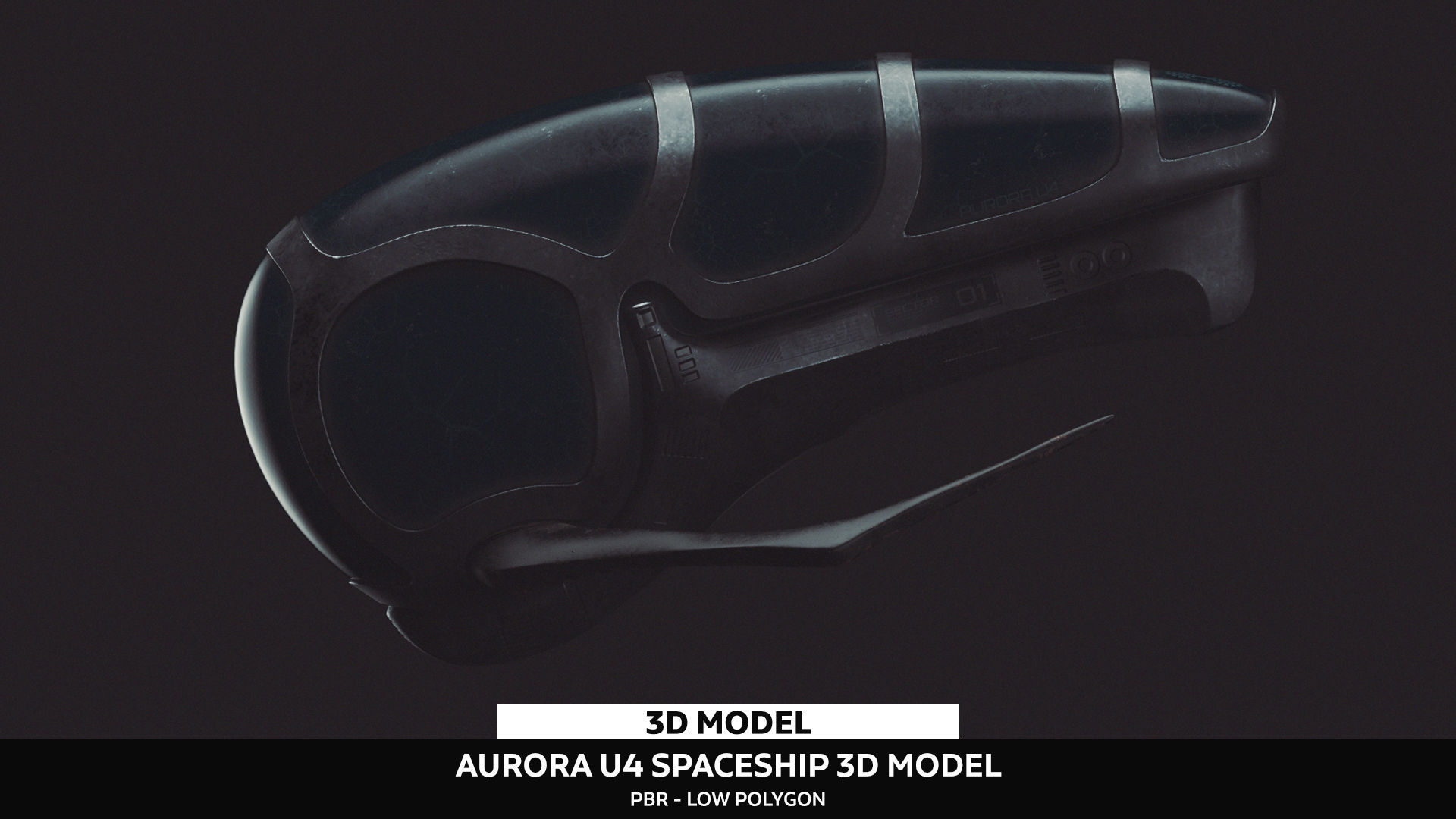 Aurora U4 Alien Spaceship Low-poly 3D model_1