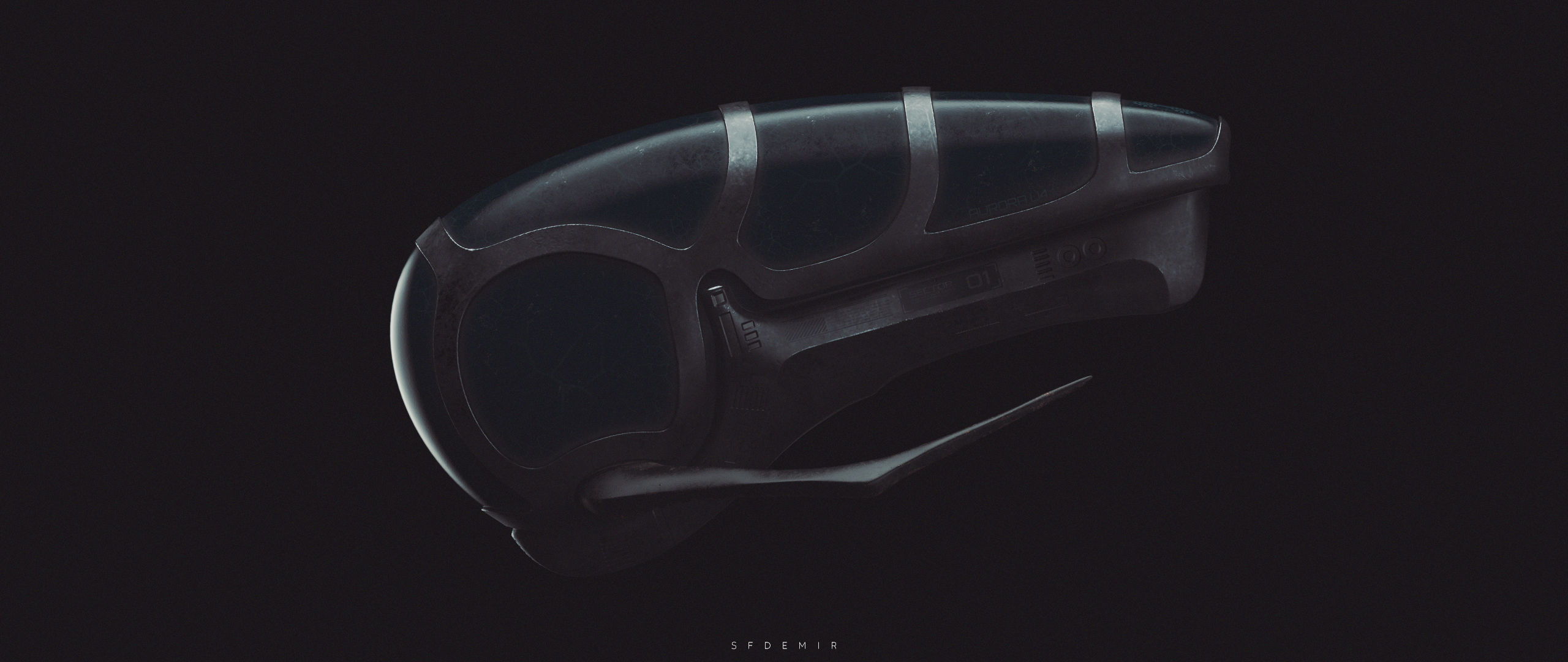 Aurora U4 Alien Spaceship Low-poly 3D model_13