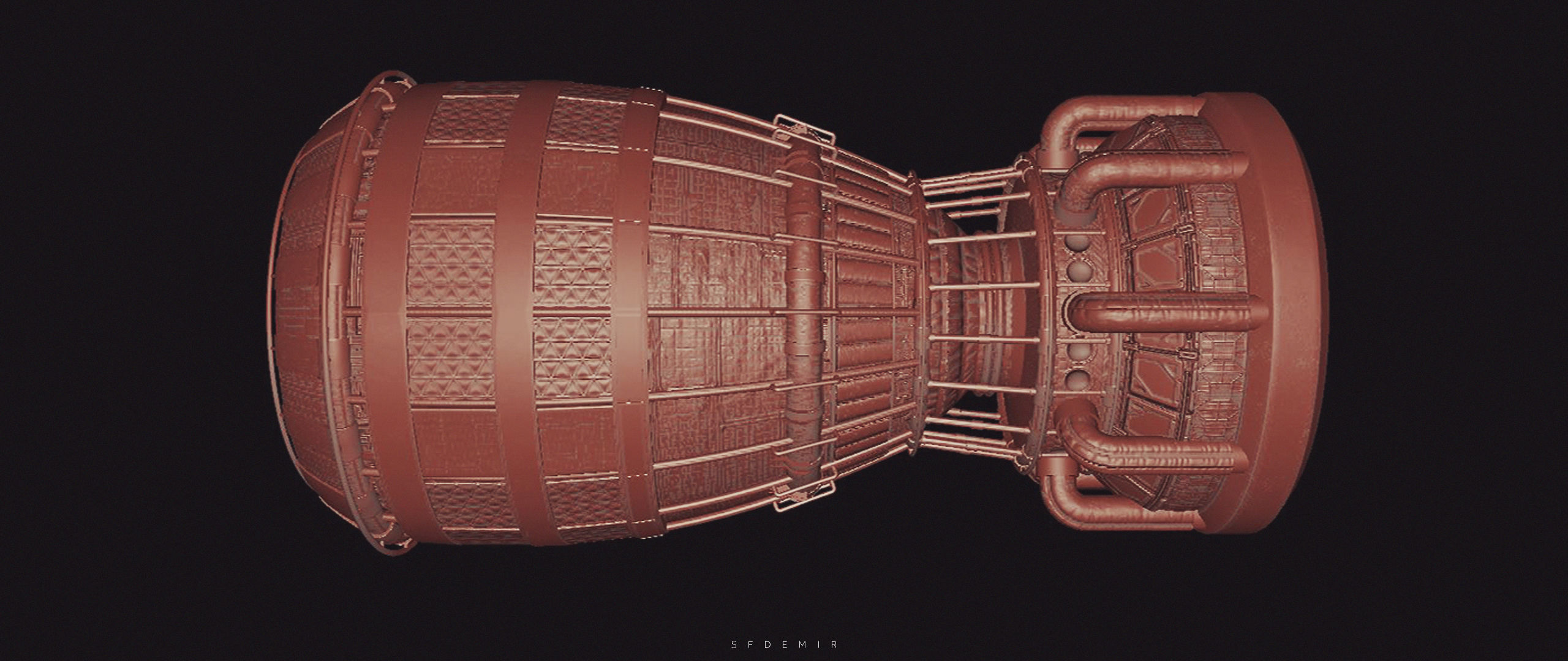 Avalanche Space Engine Low-poly 3D model_35