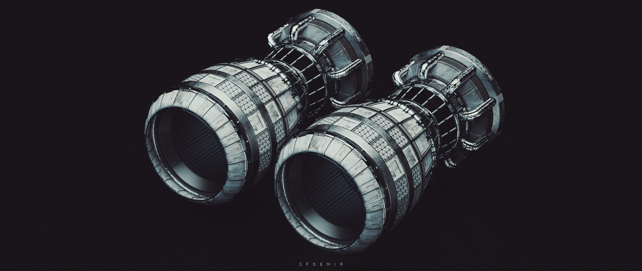 Avalanche Space Engine Low-poly 3D model_4