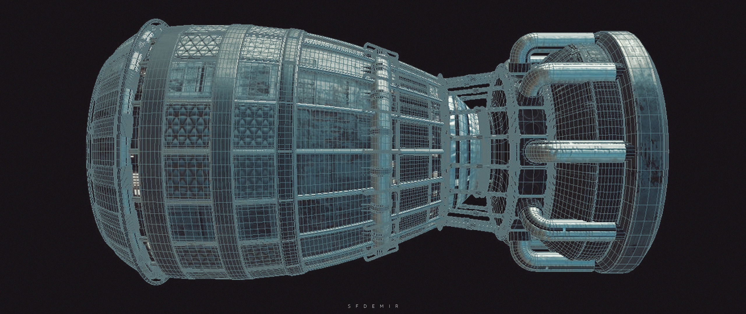 Avalanche Space Engine Low-poly 3D model_33