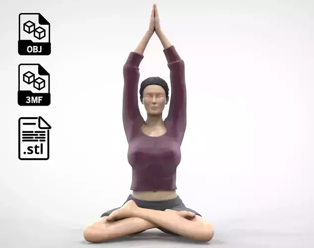 N1 Woman Doing Yoga Lotus pose 3D print model