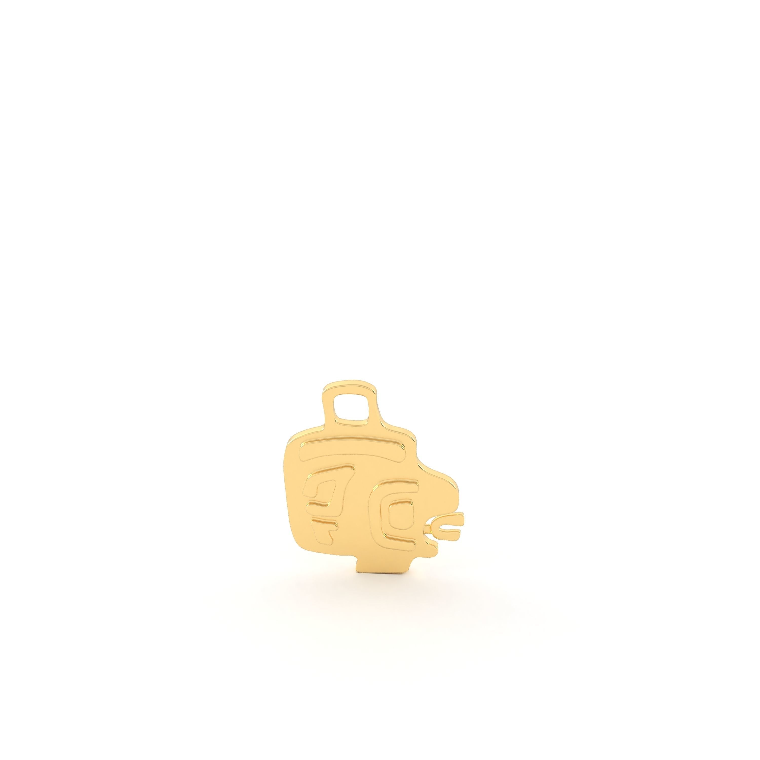 Native American pendant face 3D print model_2