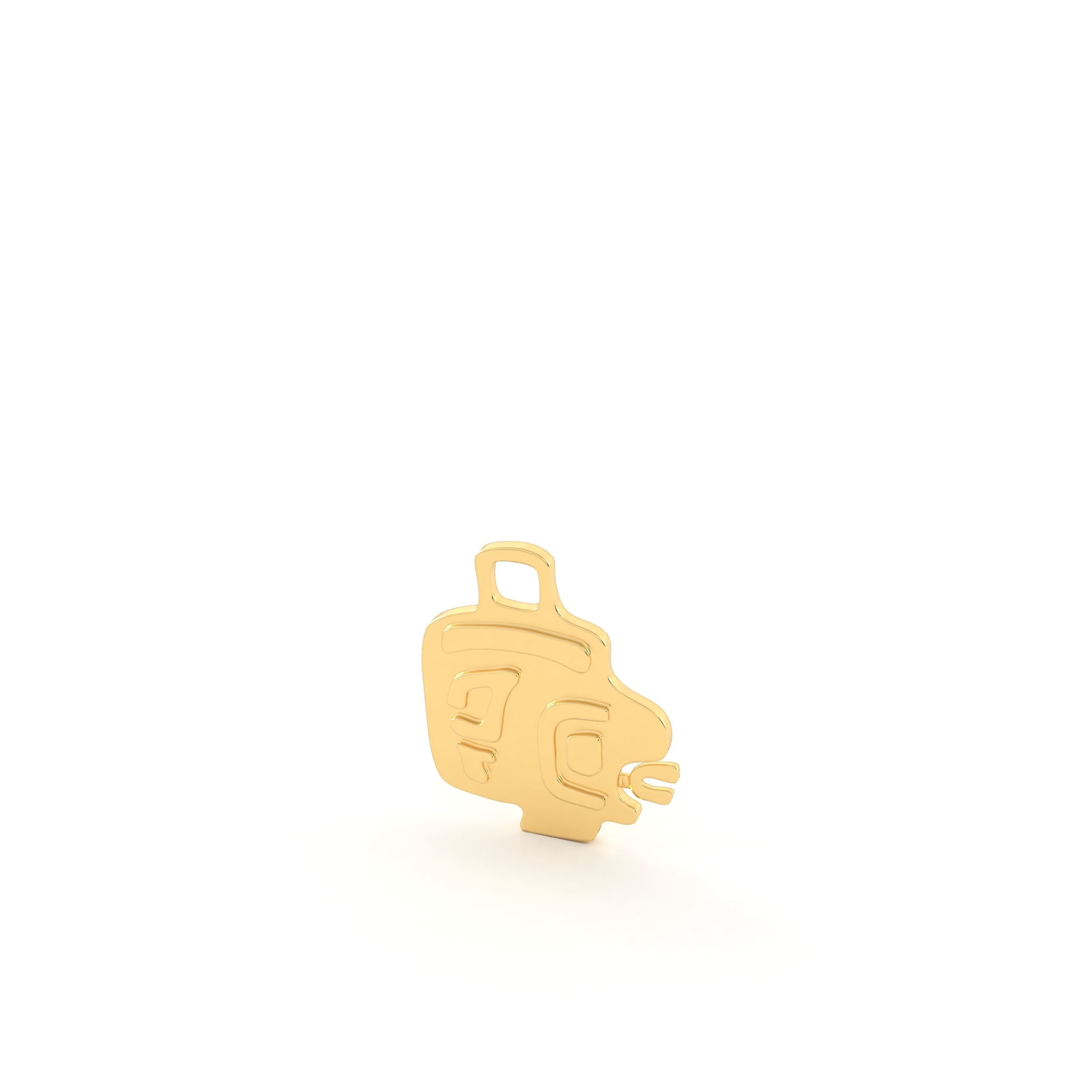Native American pendant face 3D print model_3