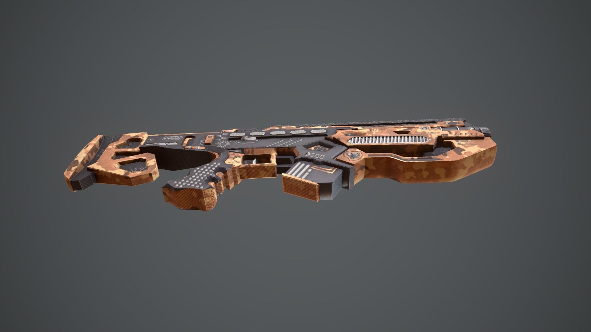 Space gun sci fi concept weapon Low-poly 3D model_20