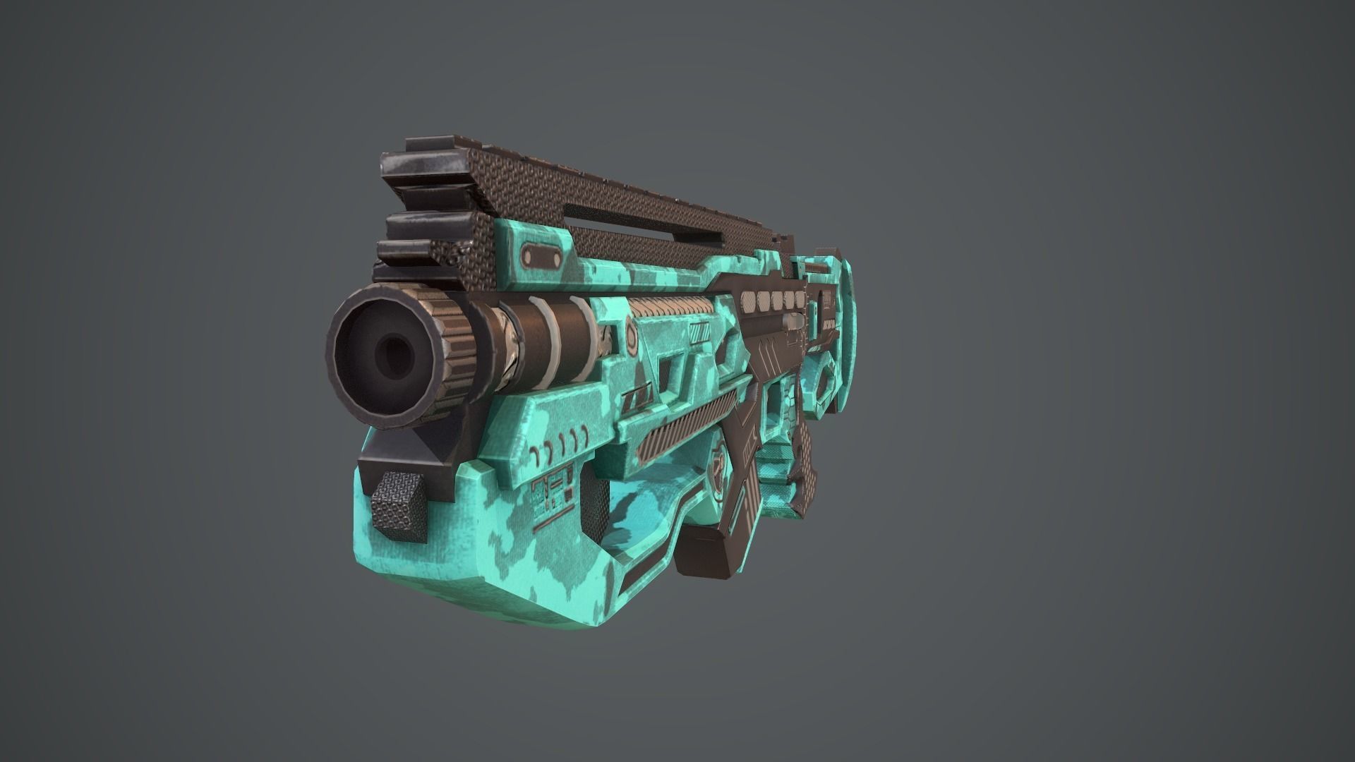 Space gun sci fi concept weapon Low-poly 3D model_16