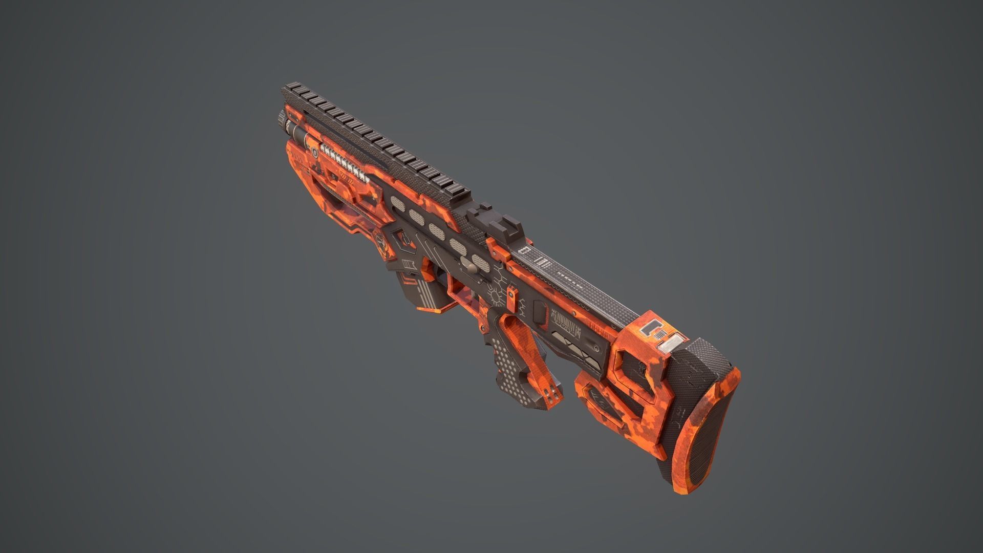 Space gun sci fi concept weapon Low-poly 3D model_15