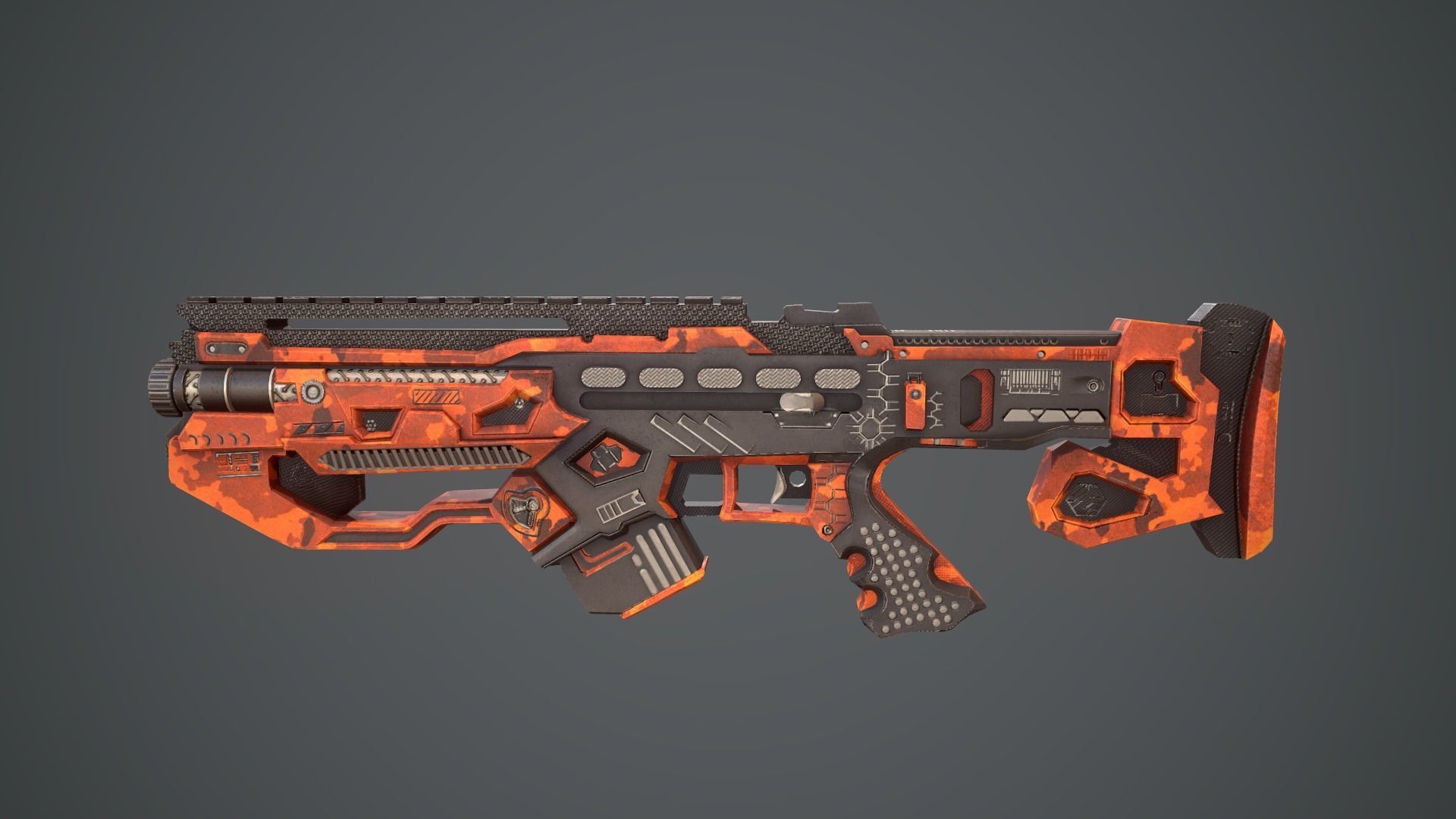 Space gun sci fi concept weapon Low-poly 3D model_14