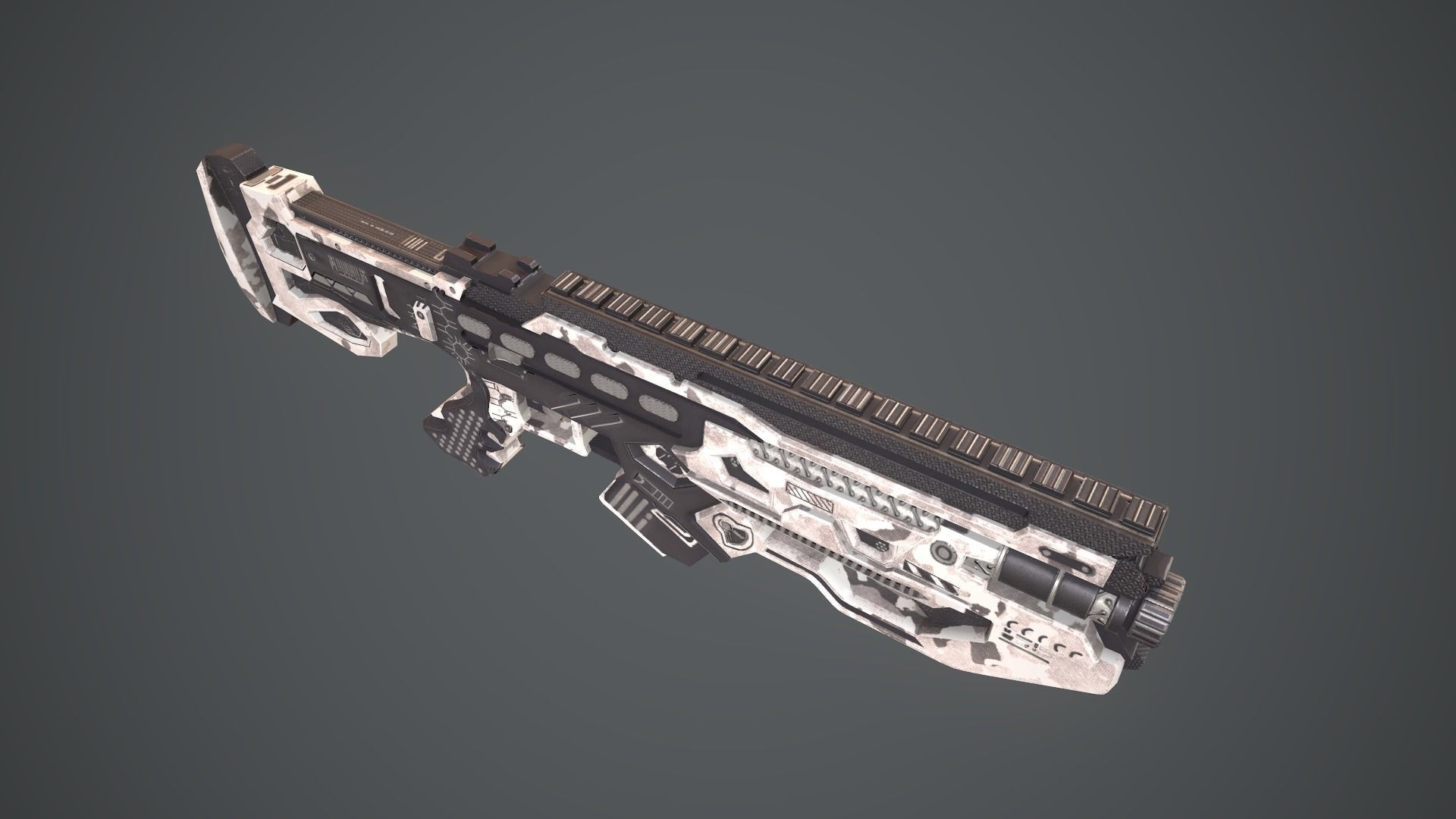 Space gun sci fi concept weapon Low-poly 3D model_18