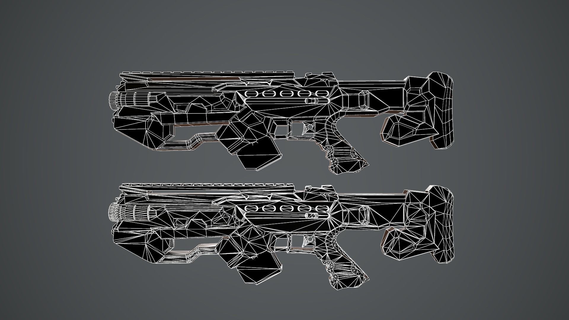 Space gun sci fi concept weapon Low-poly 3D model_13