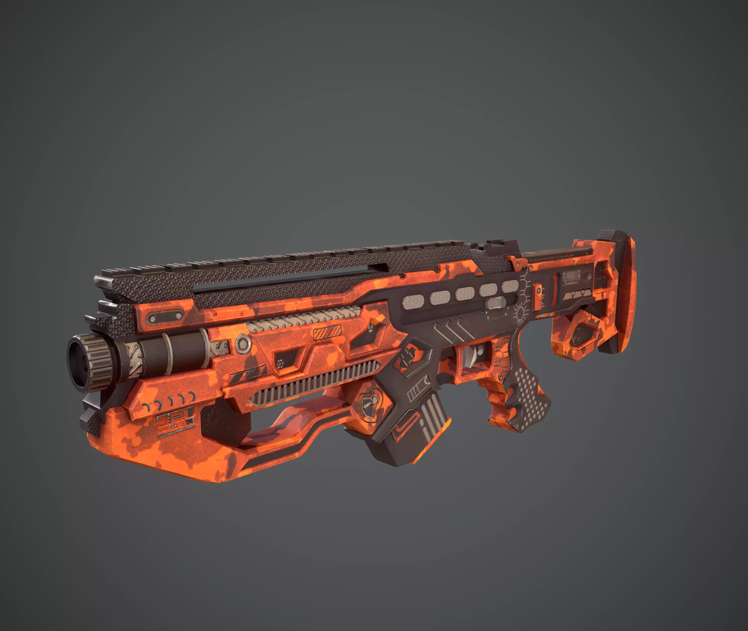 Space gun sci fi concept weapon Low-poly 3D model_0