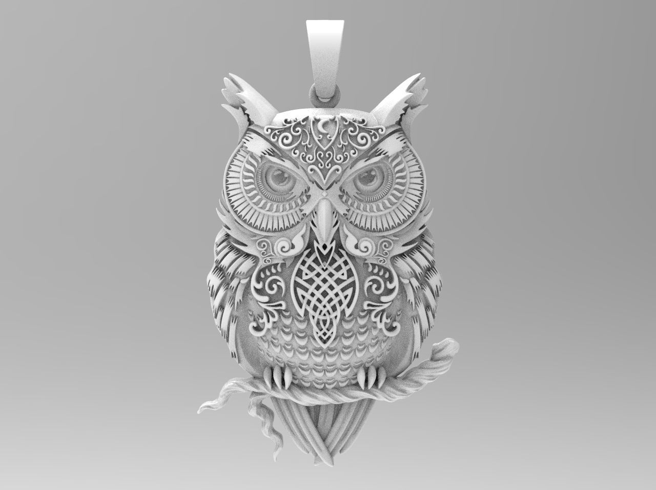 Owl pendant N - 225 3D print model_2