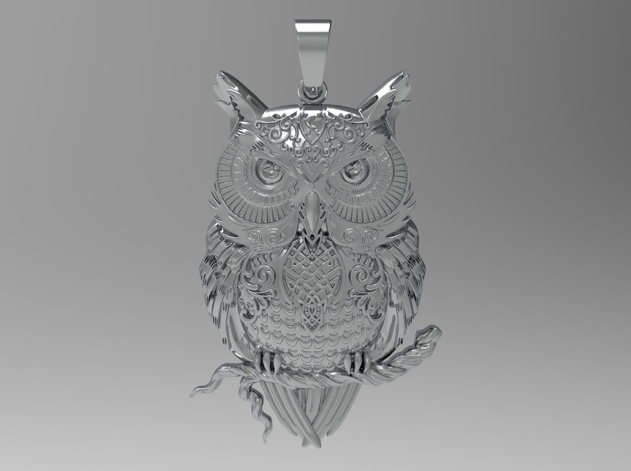 Owl pendant N - 225 3D print model_6