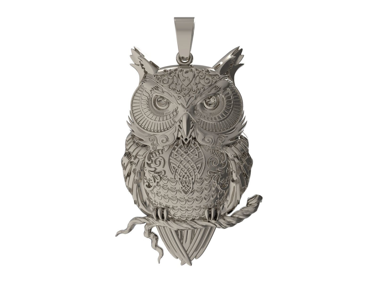 Owl pendant N - 225 3D print model_3