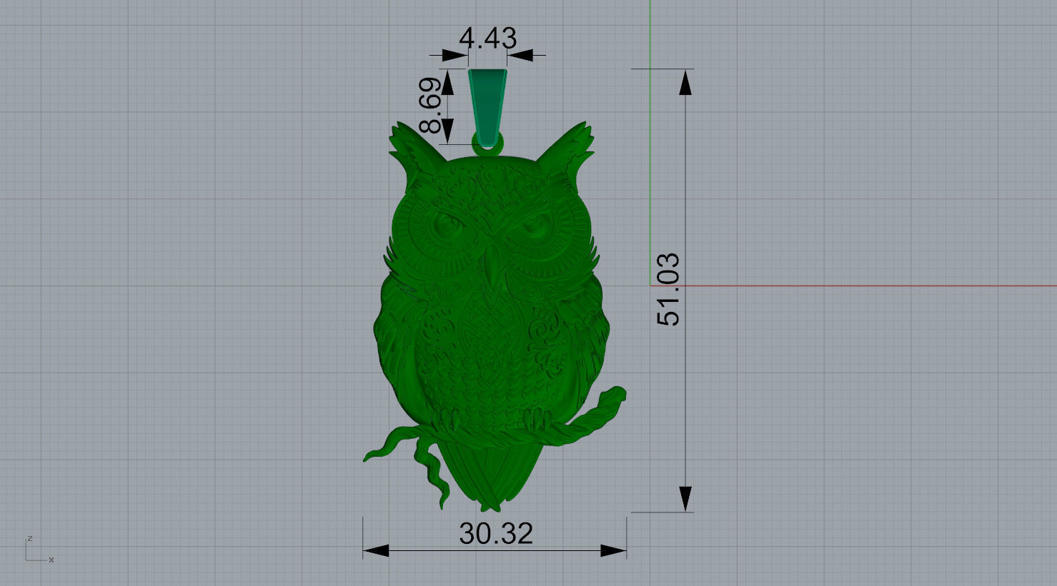 Owl pendant N - 225 3D print model_9