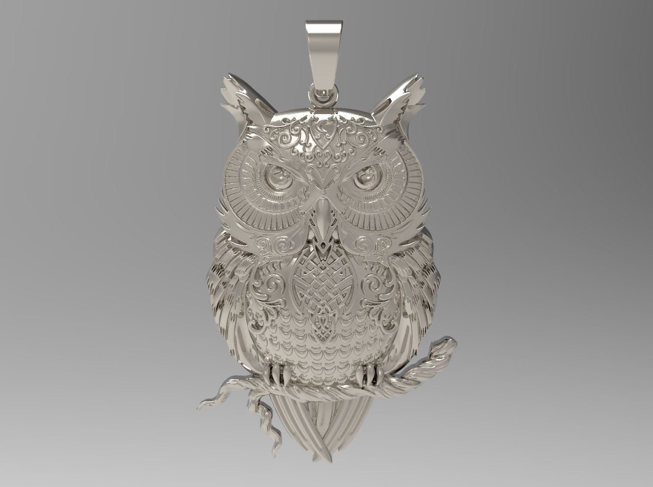 Owl pendant N - 225 3D print model_7