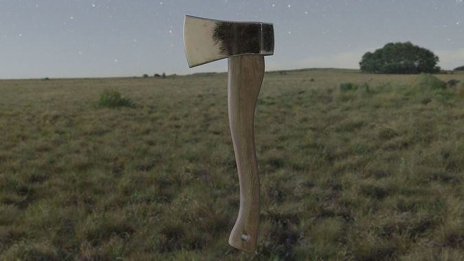 Hatchet 3D low poly axe PBR model game ready Low-poly 3D model