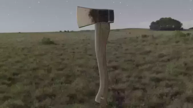 Hatchet 3D low poly axe PBR model game ready