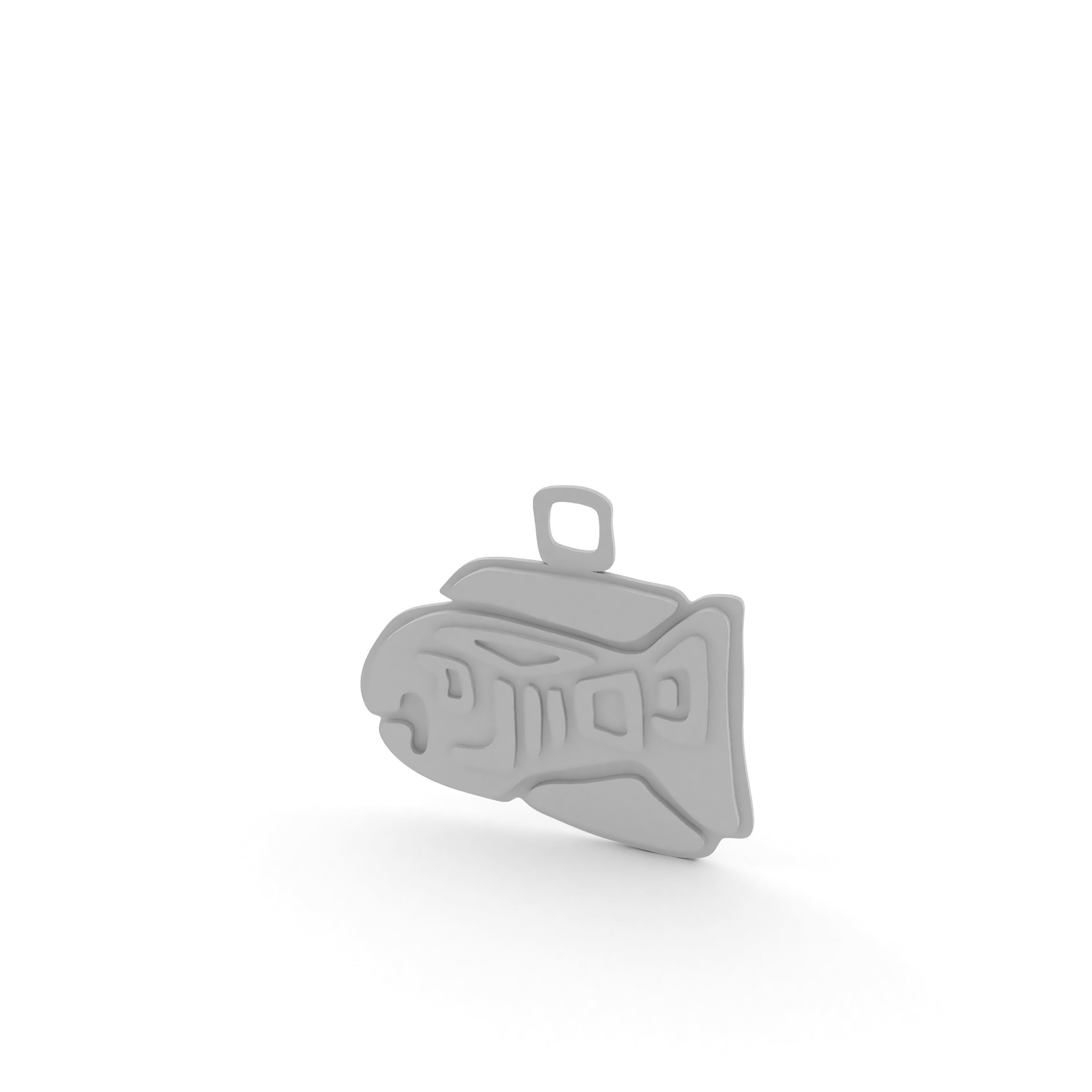 Native American pendant  shark  3D print model_13
