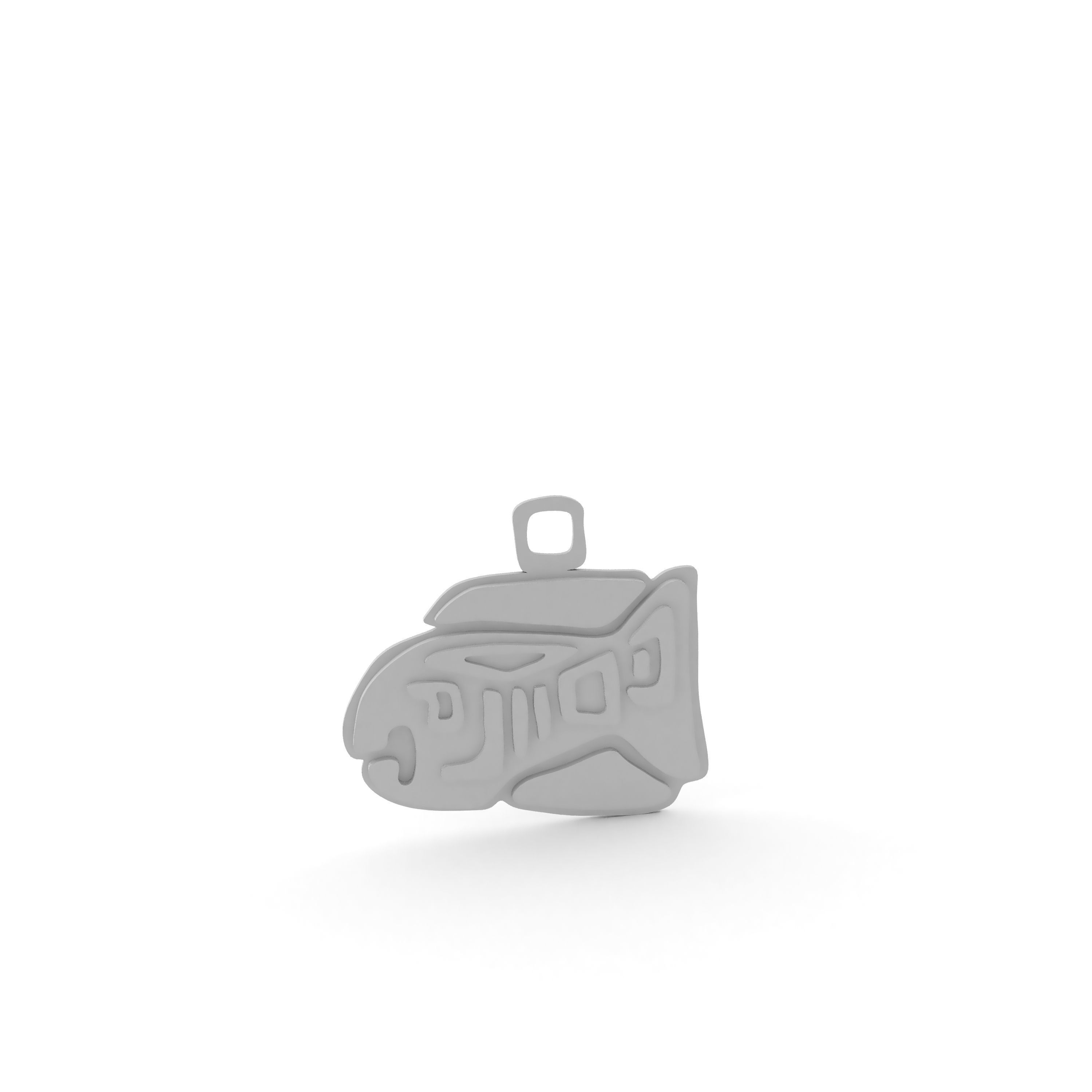 Native American pendant  shark  3D print model_11